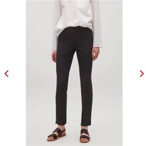 COS Black Slim Fit Ankle Zip Stretch trouser